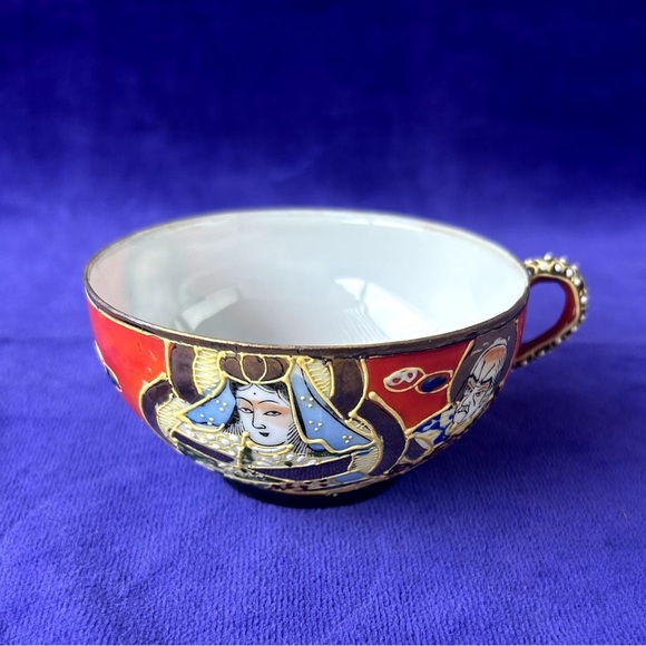 Antique Japanese Satsuma Dragonware Moriage Gold Tea Set - Hand Painted - Picture 9 of 16